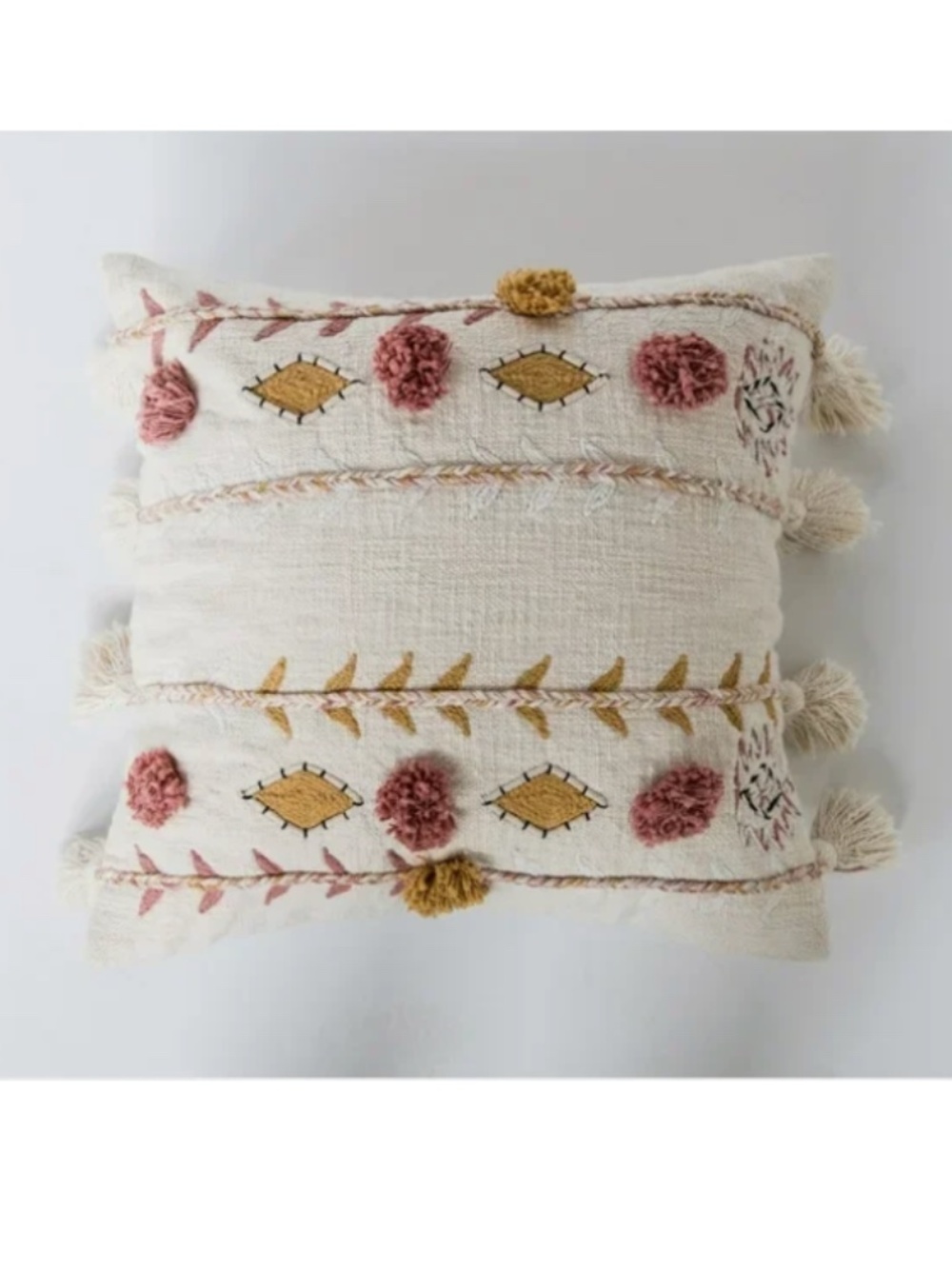 Set/3 Embroidered Pillows with Tassels - Picture 11 of 16